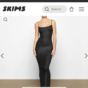 SKIMS black shimmer slip dress! 🖤 ✨
